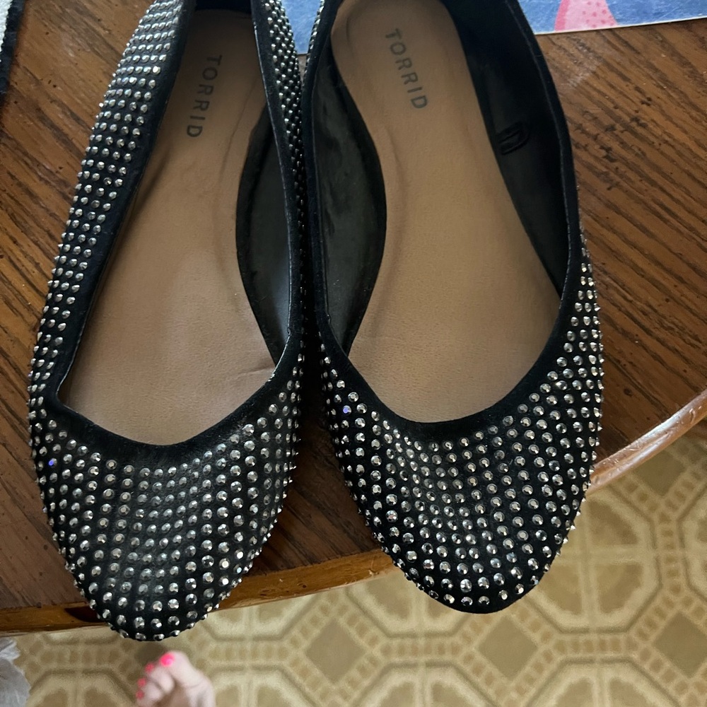Torrid Black Studded Ballet Flats